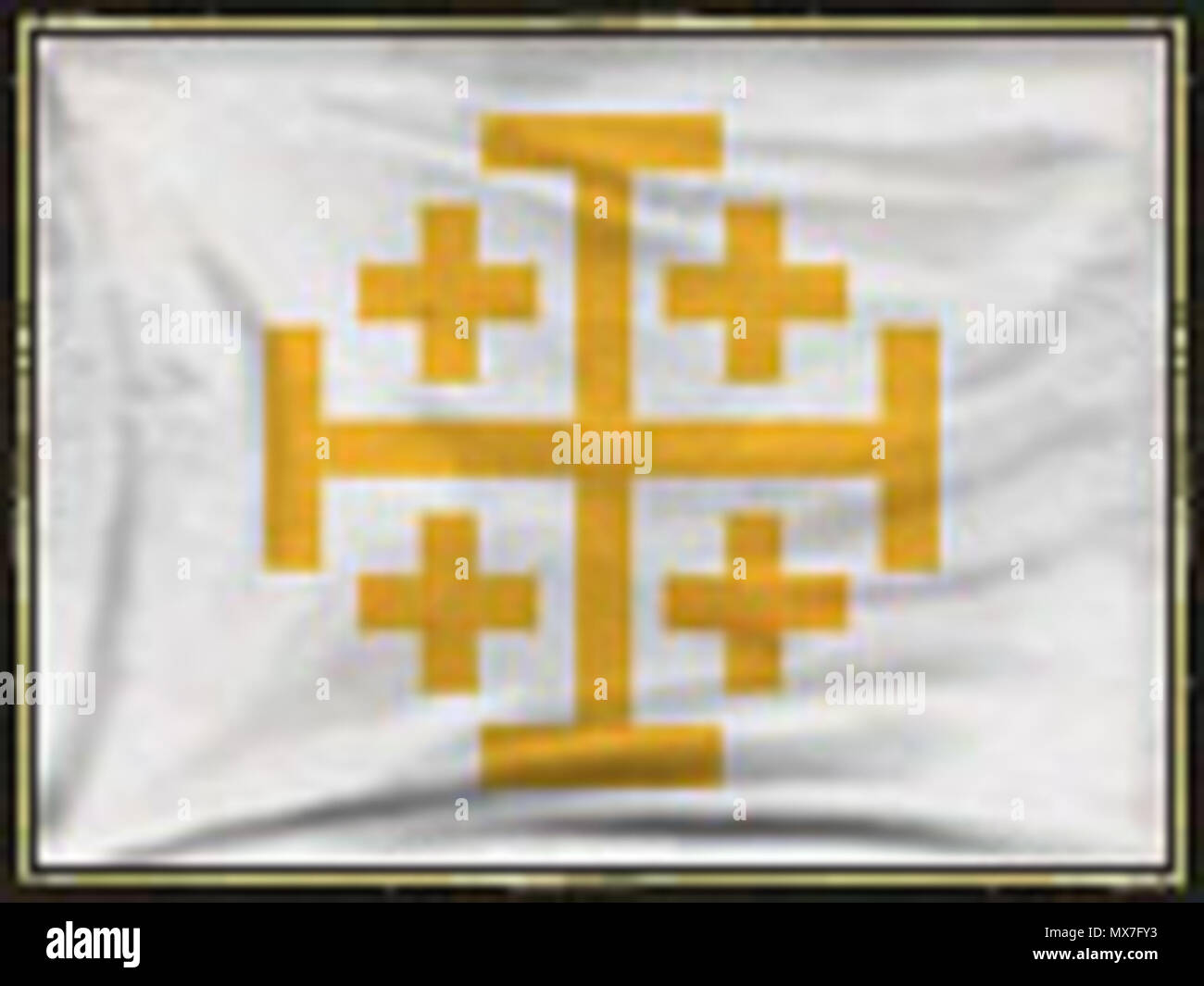 . Englisch: Flagge des Königreichs Jerusalem. 31. 7. 27. Http://argalius.elpea.net/crusade-images/flag-kj.jpg 211 Flagge des Königreichs Jerusalem. Stockfoto