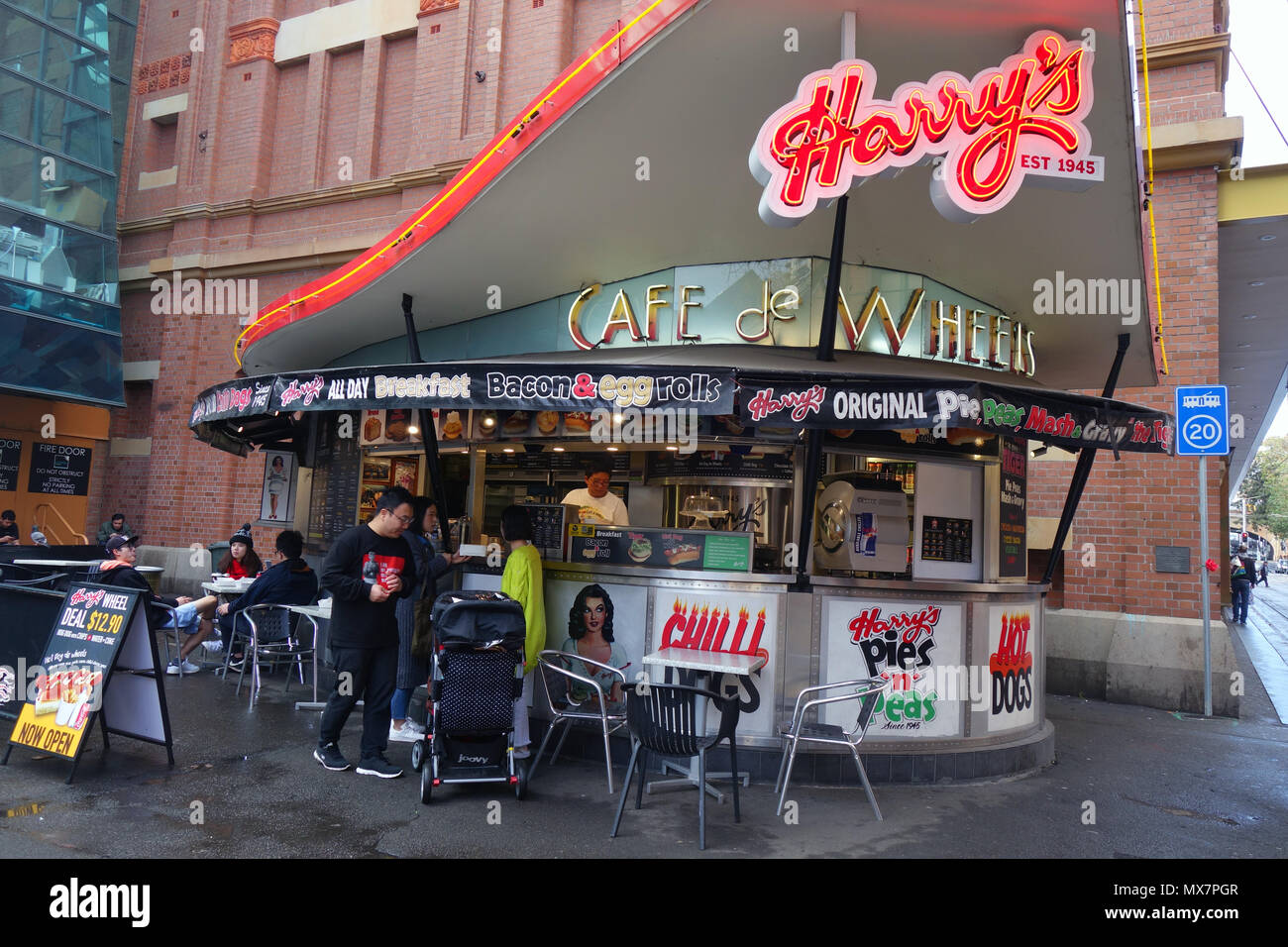 Harry's Café de Wheels, Haymarket, Sydney, NSW, Australien. Keine PR oder MR. Stockfoto