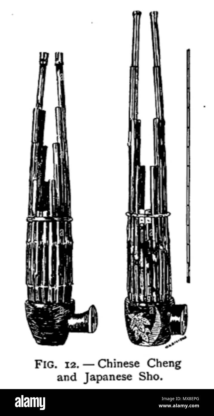 . "Abb. 12. - Chinesische Cheng und Japanische Sho.". 1907. Waldo Selden Pratt 605 THOM chinesischen Cheng und Japanische Sho Stockfoto