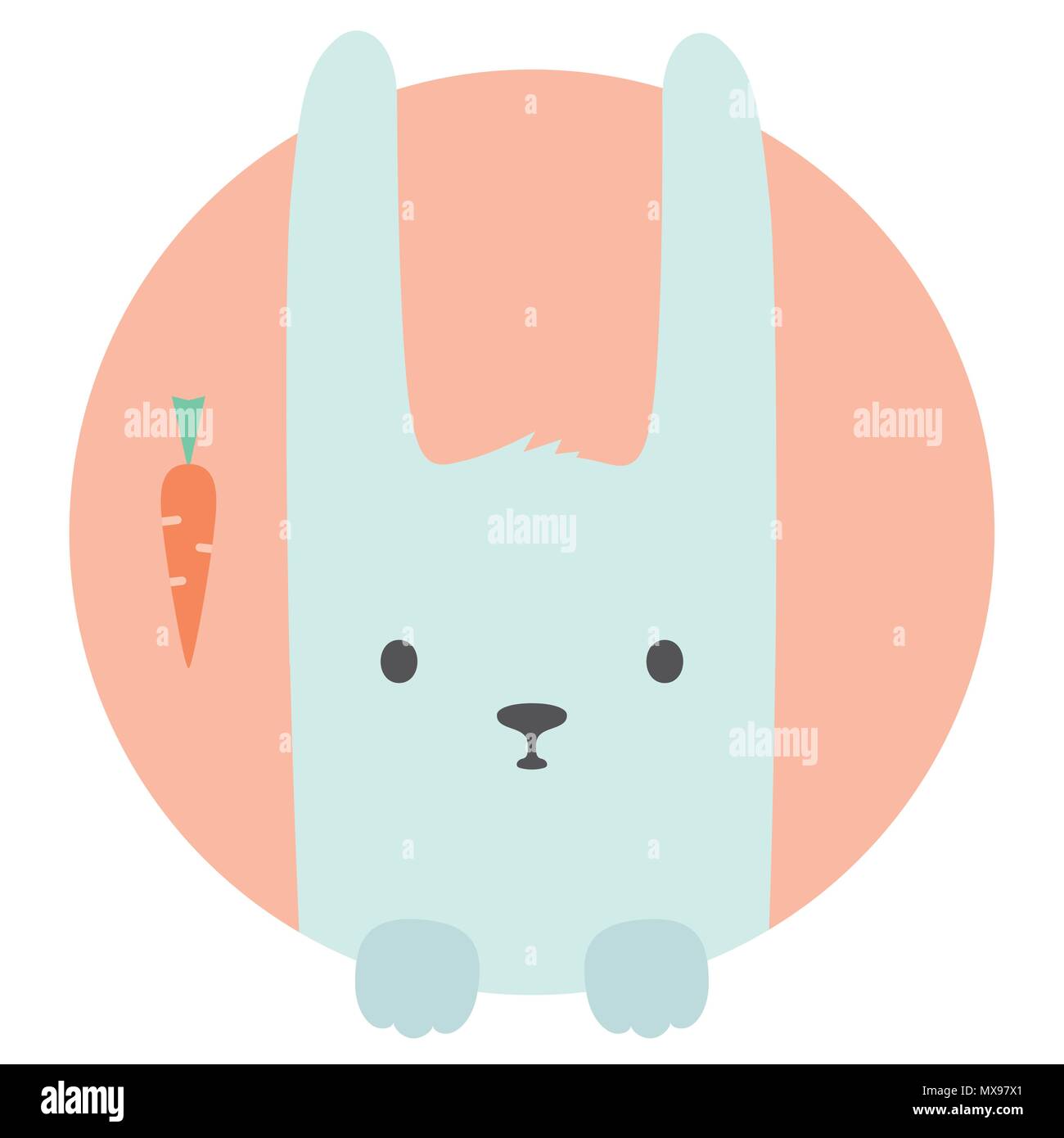 Tier eingestellt. Portrait in flachen Grafiken - Hase Kaninchen Stock Vektor