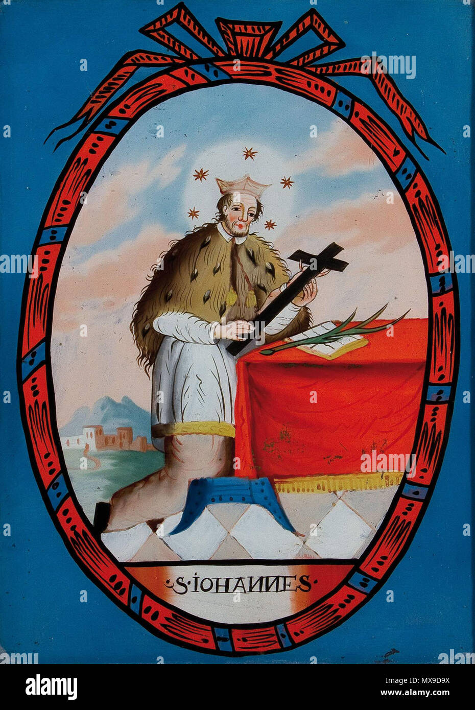 . English: Hinterglasbild, Hl. Johannes von Nepomuk; 28,5 x 22,5 cm; 1. Lehrwerk 19. Jh. 19. English: Werkstatt Gege, Seehausen am Staffelsee, zugeschrieben 236 Gege (workshop) (attr) Hl Johannes Nepomuk Stockfoto . English: Hinterglasbild, Hl. Johannes von Nepomuk; 28,5 x 22,5 cm; 1. Lehrwerk 19. Jh. 19. English: Werkstatt Gege, Seehausen am Staffelsee, zugeschrieben 236 Gege (workshop) (attr) Hl Johannes Nepomuk Stockfoto