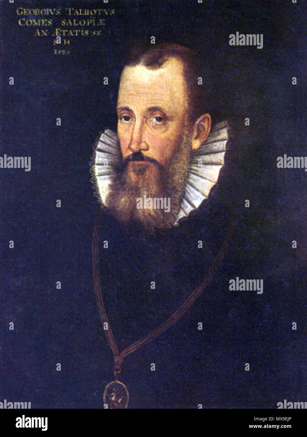 . Porträt von George Talbot, Graf von Shrewsbury 6 (1528-1590). ca. 1580. Unbekannt 240 George Talbot 6. Earl of Shrewsbury 1580 v2 Stockfoto