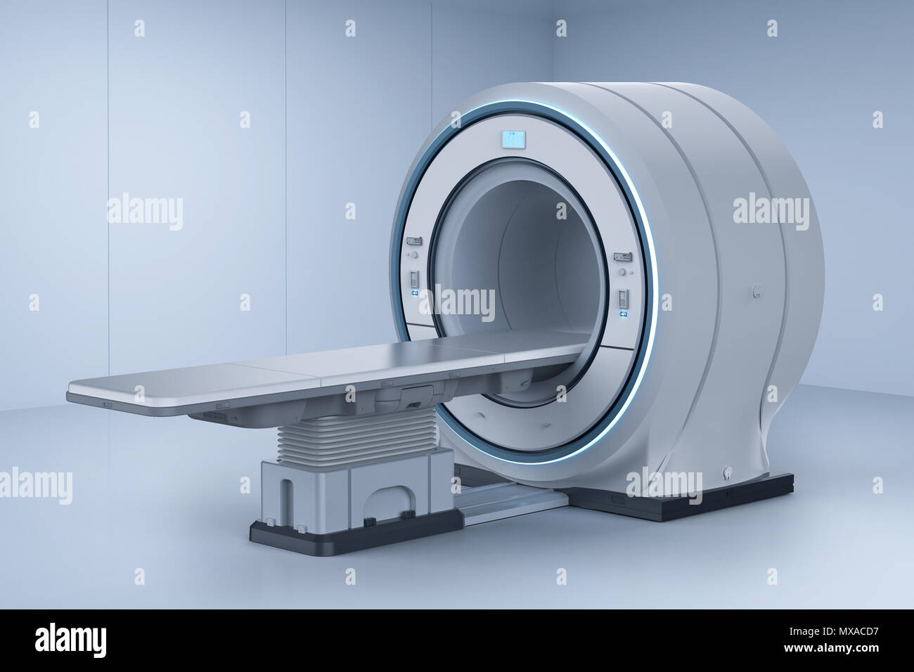 3D-rendering MRT-Scan Maschine oder Magnetresonanztomographie Gerät scannen Stockfoto