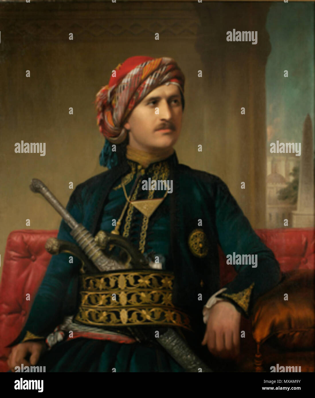 . Englisch: Edward Ludlow Mooney, Türkische Höfling, 1848-1849, Öl auf Leinwand, 42 x 36 in. (Ungerahmt). National Academy Museum, New York, Vermächtnis von Ella Mooney in Erinnerung an ihren Vater, Edward Mooney, 1906. Zwischen 1848 und 1849. Edward Ludlow Mooney (1813-1887) 57 Armenische von Edward Ludlow Mooney Stockfoto