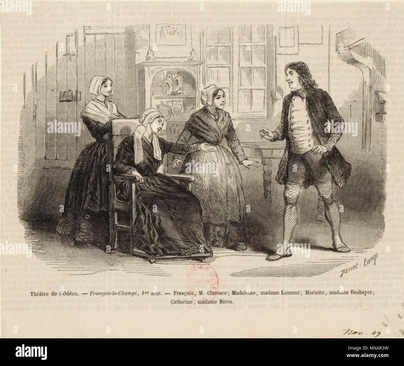 310 Janet-Lange, François Le Champi de George Sand, acte I, estampe, 1849 Stockfoto