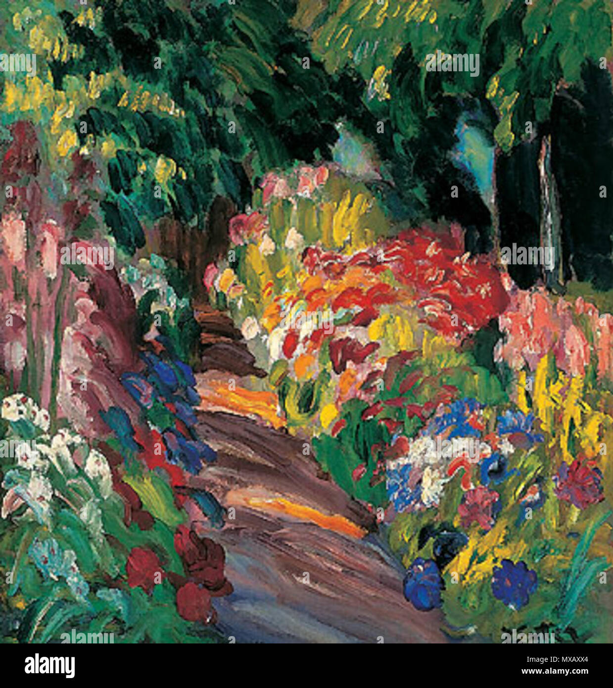 . Blumenweg. Datum unbekannt. Julius Exter (1863-1939) 330 Julius Exter - Blumenweg Stockfoto