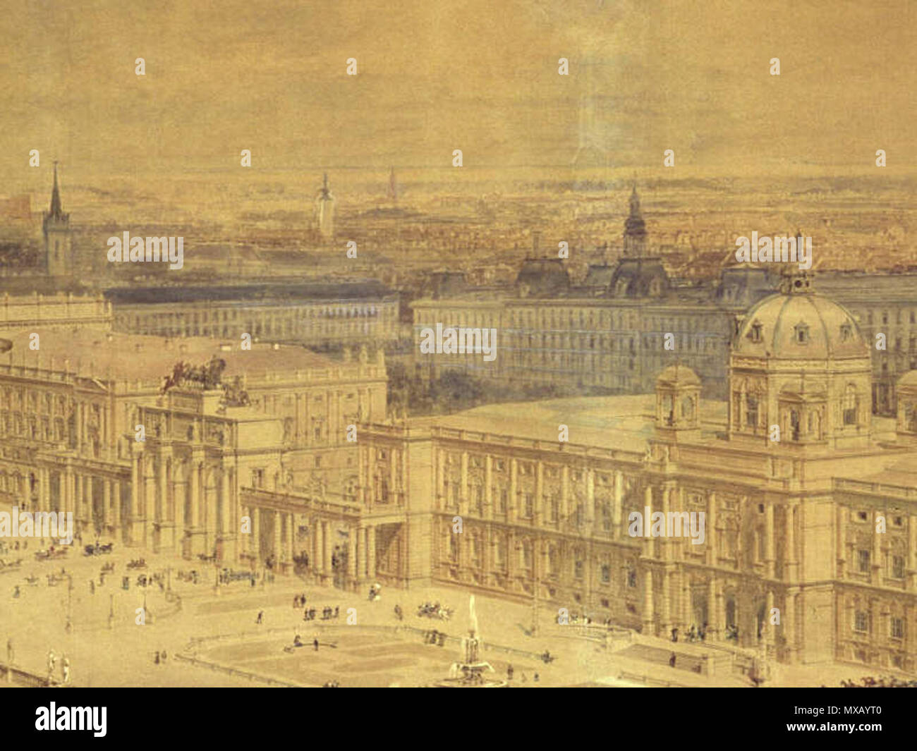 . English: Kaiserforum, Aquarell. 1873. Rudolf Ritter von Alt (1812-1905) 333 Kaiserforum-01c Stockfoto