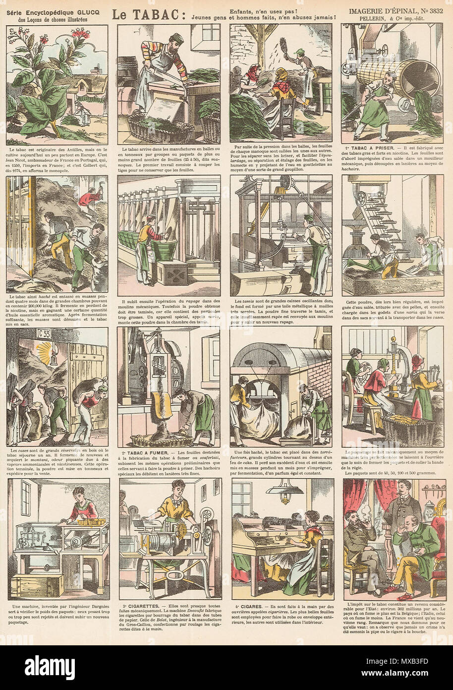 295 Imagerie d'Épinal n° 3832 - le Tabac Stockfoto