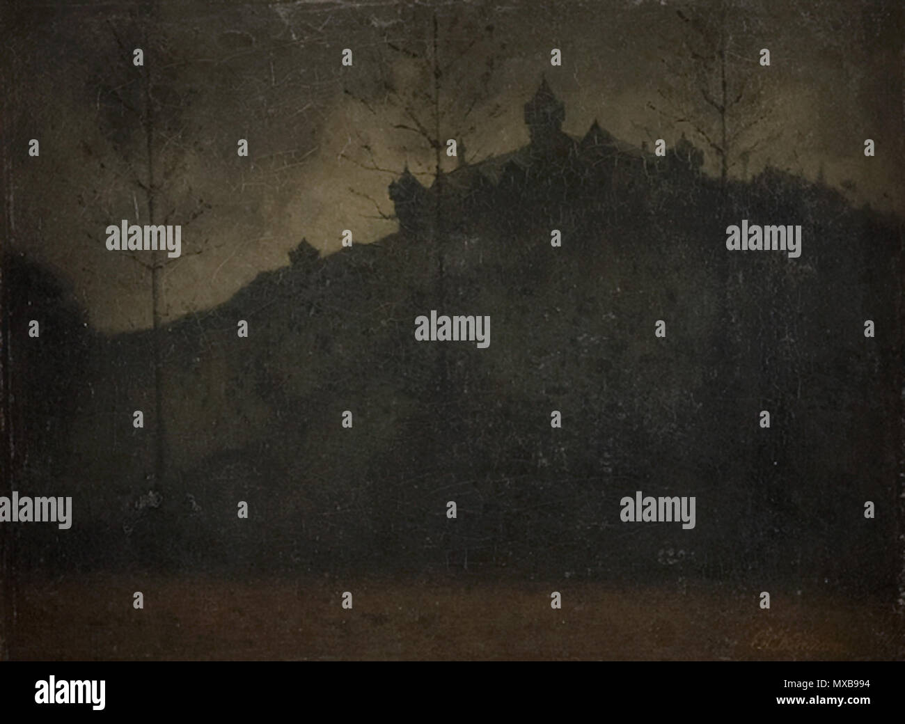 . In het Nederlands: Harzgebergte. Öl auf Leinwand. 33,5 × 44 cm (13.1 x 17.3 in.). RCE (B 1946). Vroeger Rijksmuseum Amsterdam (SK-A-2906). Zwischen 1885 und 1922. Eduard Karsen 296 Im Harz von Eduard Karsen Rijksdienst voor het Cultureel Erfgoed B 1946 Stockfoto