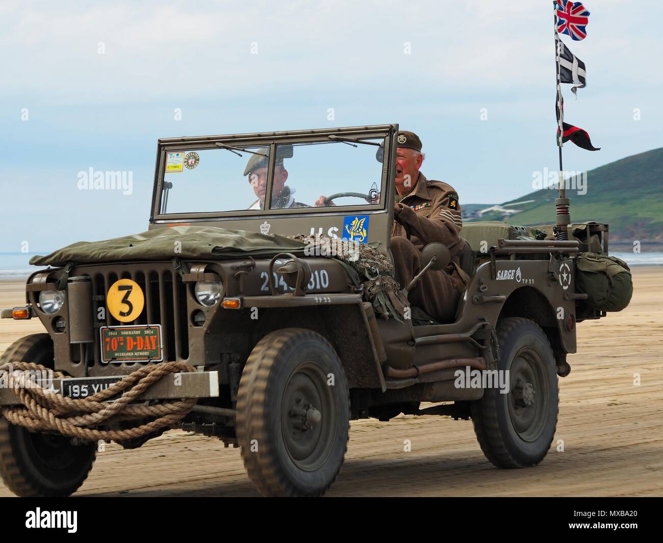 Devon D-Day 75. Jahrestag Saunton Beach, North Devon, Großbritannien Stockfoto