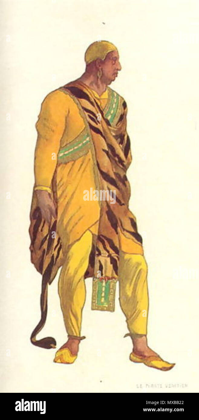 . Эскиз костюма для постановки" Легенды Рихарда Штрауса Иосифа'. 1914 Kostümdesign für eine venezianische Pirat. 1914. Leon Bakst 326 Josephslegende durch L. Bakst, 04. Stockfoto