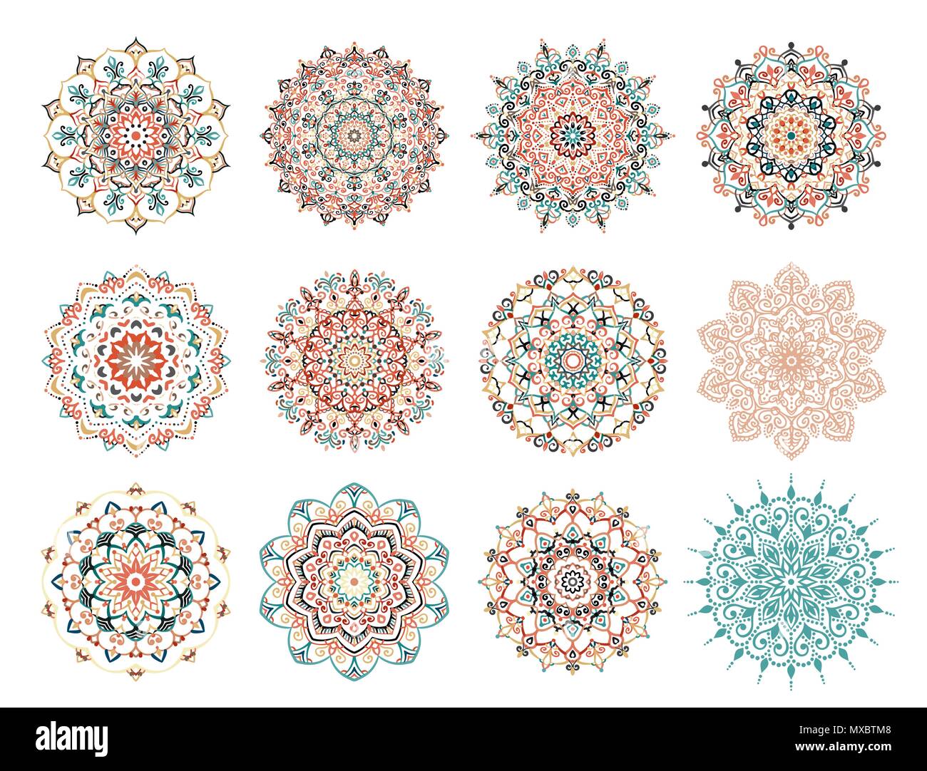 Mandala Vektor Design Elements Collection Stock Vektor