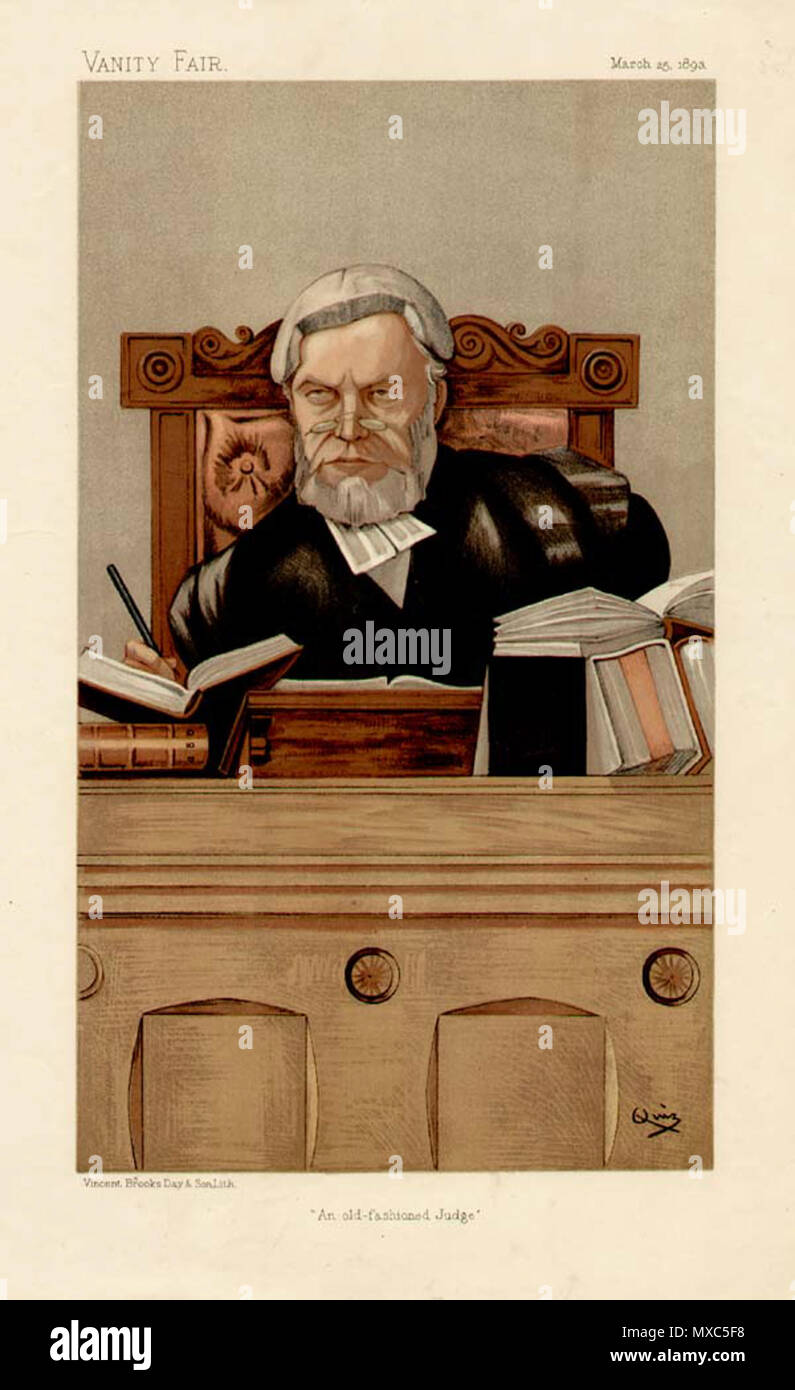 . Karikatur von Lord Justice Die Rt Hon Henry Charles Lopes. Bildunterschrift lesen ' Eine Altmodische Richter". 1893. 'Quiz' John Mellor Paget (1862-1929) 380 Henry Charles Lopes Vanity Fair vom 25. März 1893 Stockfoto