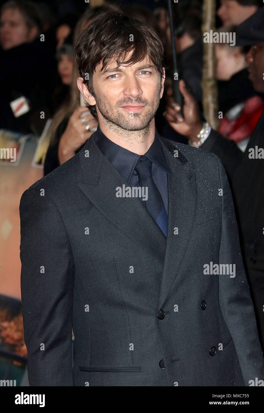 April 09, 2018 - Michiel Huisman die Teilnahme an der Guernsey Literarische und Kartoffel schälen Pie Gesellschaft Weltpremiere Curzon Mayfair in London, England, Großbritannien Stockfoto