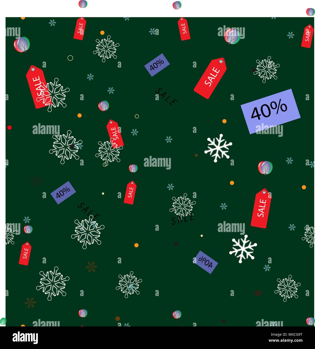 Weihnachten Verkauf Plakat mit Verkauf tag Weihnachtsverzierungen EPS 10. Stock Vektor