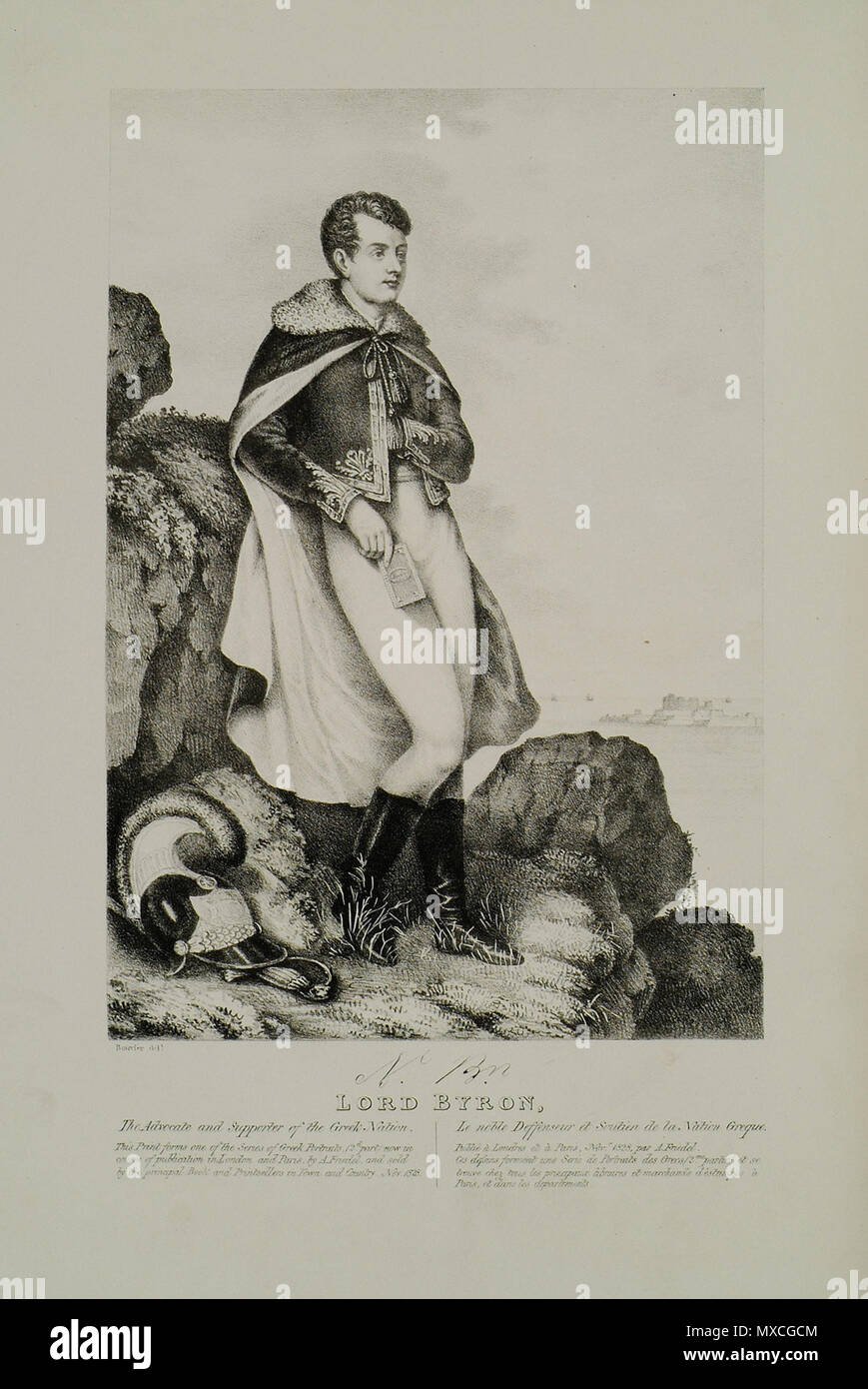 . Englisch: Adam de Friedel. Die Griechen, 24 Porträts der wichtigsten Führer und Persönlichkeiten, die sich vorgenommen haben, am auffälligsten in der Griechischen Revolution, vom Beginn des Kampfes, London, Adam de Friedel, 1830. 1830. Adam Friedel (1786 -) Beschreibung dänischen Maler und Verleger Geburtsdatum / Tod 1786 19. Jahrhundert Arbeit Lage London (1833 - 1845) Kontrolle: Q 349403 VIAF: 23331963 GND: 133524914 376 Lord Byron, der Fürsprecher und Unterstützer der griechischen Nation - Friedel Adam De - 1832 Stockfoto