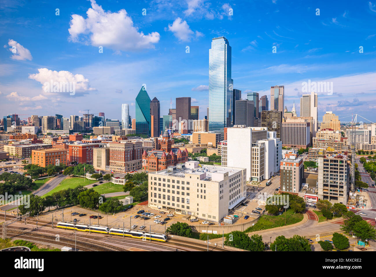 Dallas, Texas, USA Downtown Skyline von oben. Stockfoto