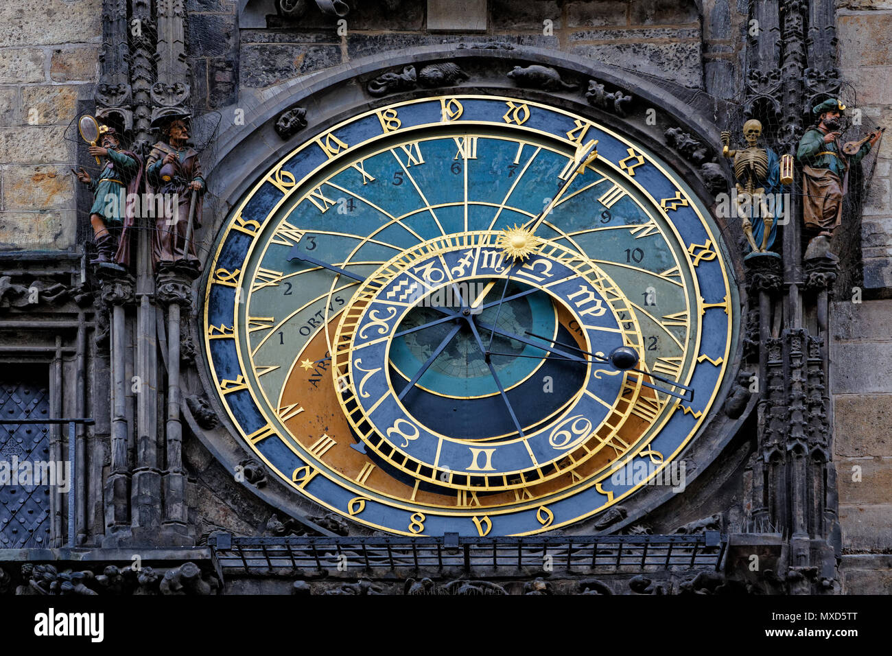 Astronomische Uhr in Prag. Stockfoto