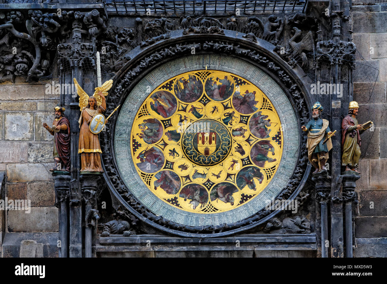 Astronomische Uhr in Prag. Stockfoto