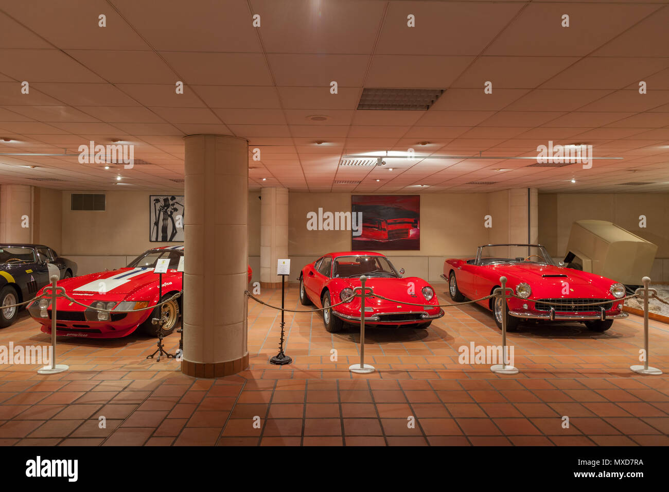 Ferrari in Monaco Top Cars Collection Automobile Museum, Ausstellung der HSH der Prinz von Monaco Oldtimer Sammlung Stockfoto