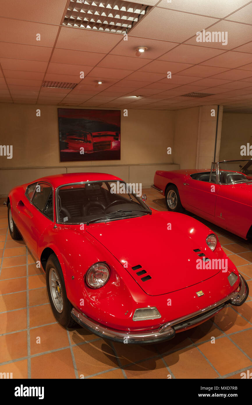 Monaco Top Cars Collection Automobile Museum, Ferrari 246 GT Dino 1973, Ausstellung der HSH der Prinz von Monaco Oldtimer Sammlung Stockfoto