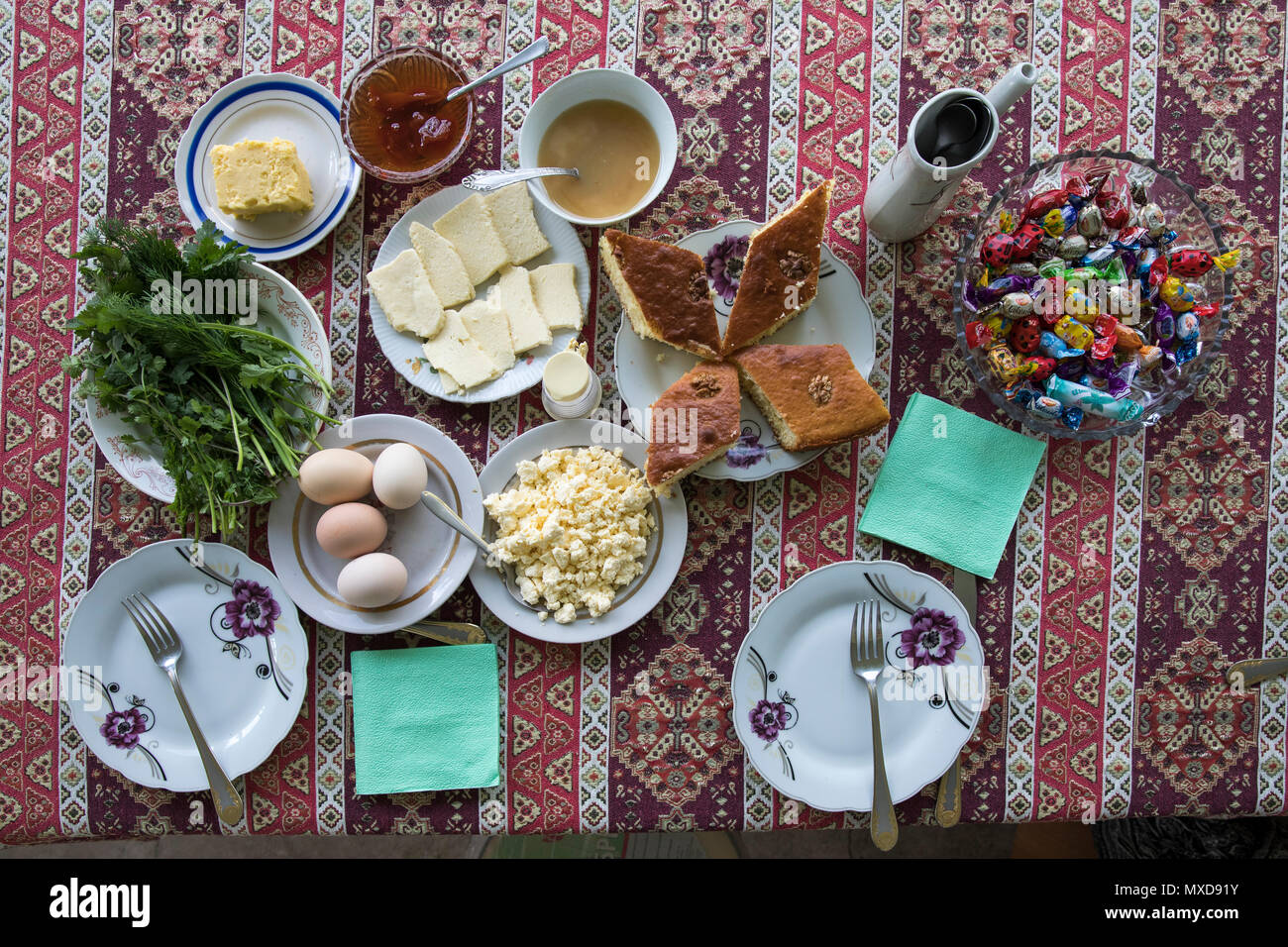 Frühstück in Armenien Stockfoto