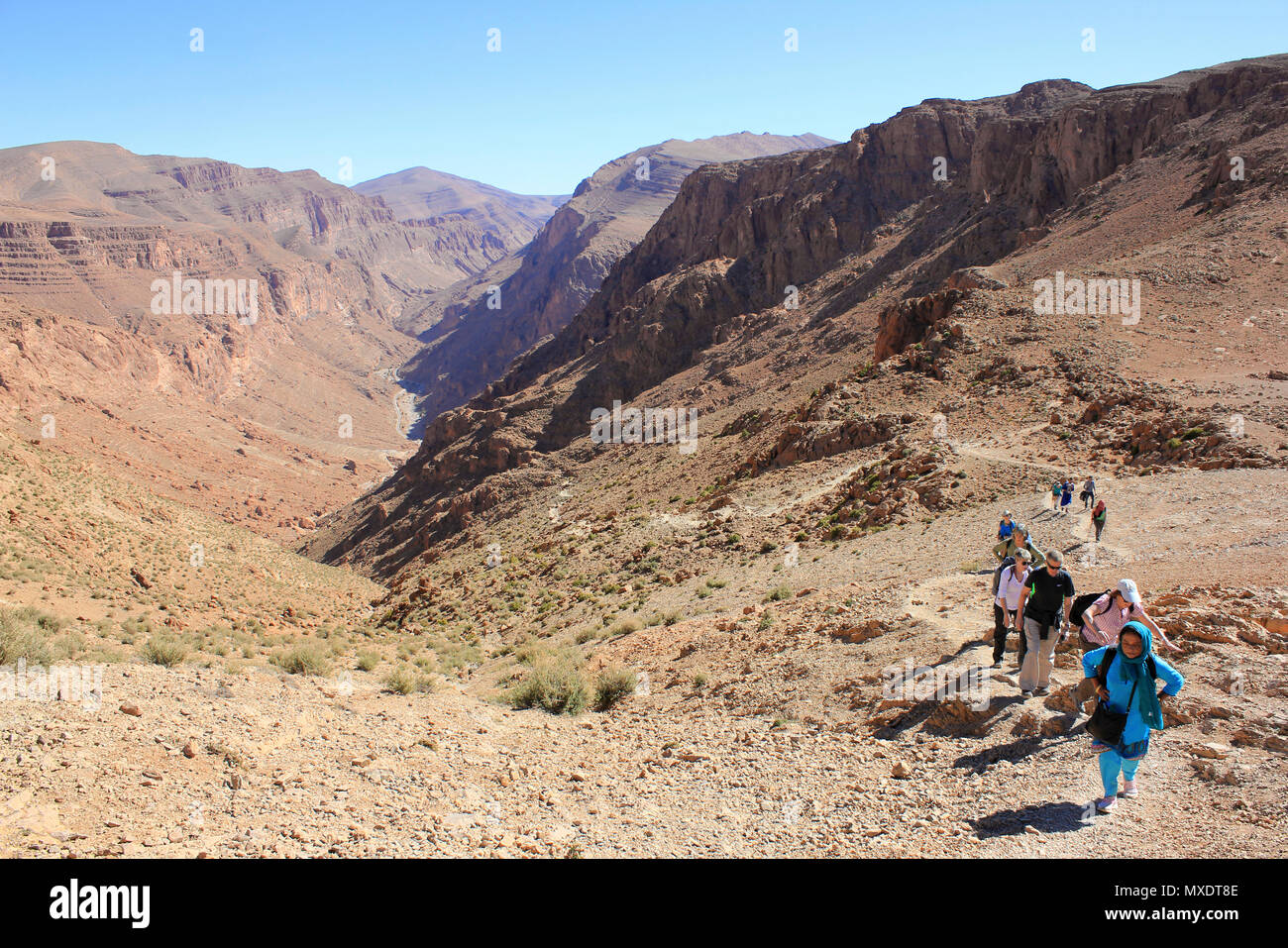 Wandern In Todra Tal Marokko Stockfoto