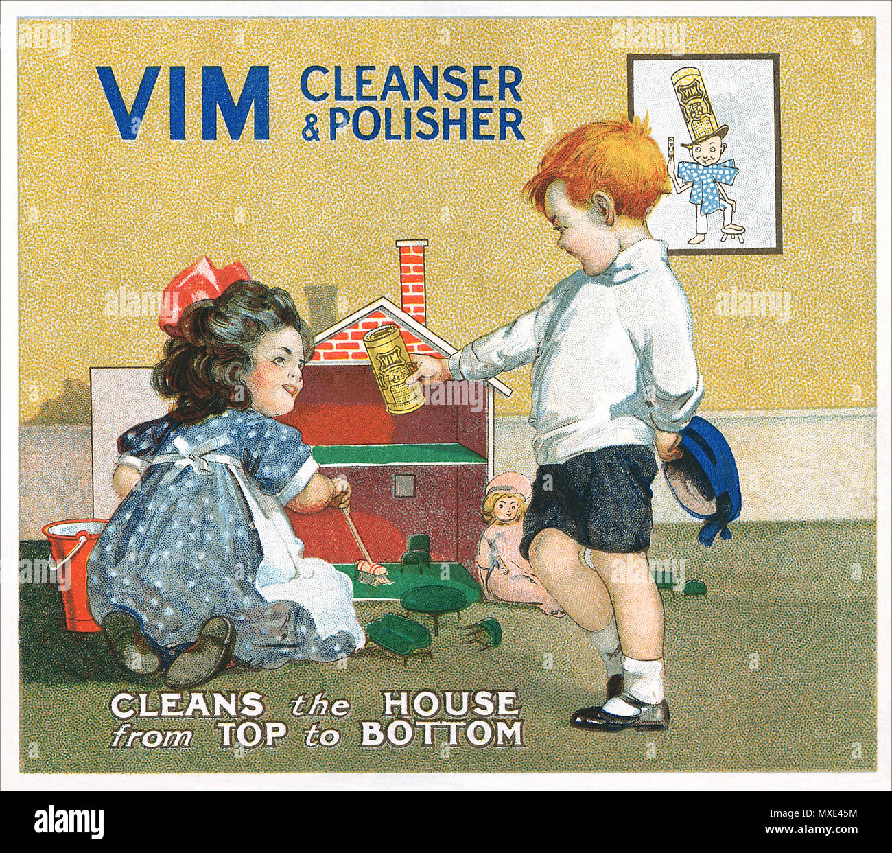 Vintage promotional Magazin ein für VIM-Haushaltsreiniger und Polierer. Stockfoto