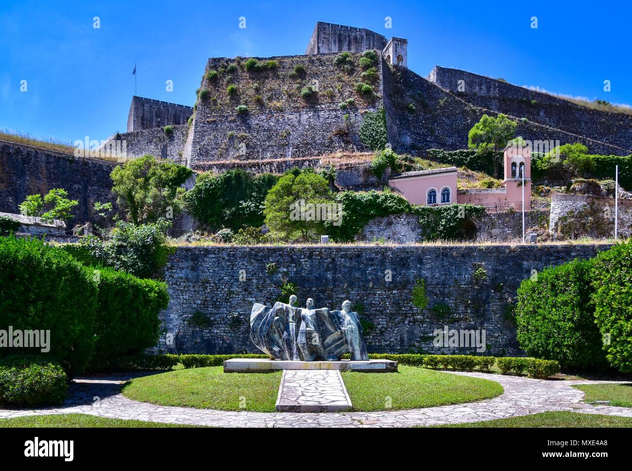 Neue Festung und Nationalen Widerstand Monument, Korfu. Stockfoto