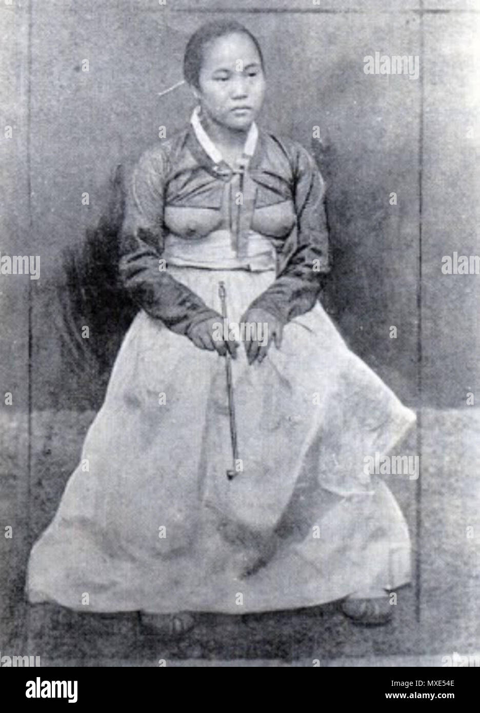 . 中文 （hong kong） ‎: 19 世紀末的朝鮮下層婦女. 19. Unbekannt 455 alten Korea Frau 1. Stockfoto