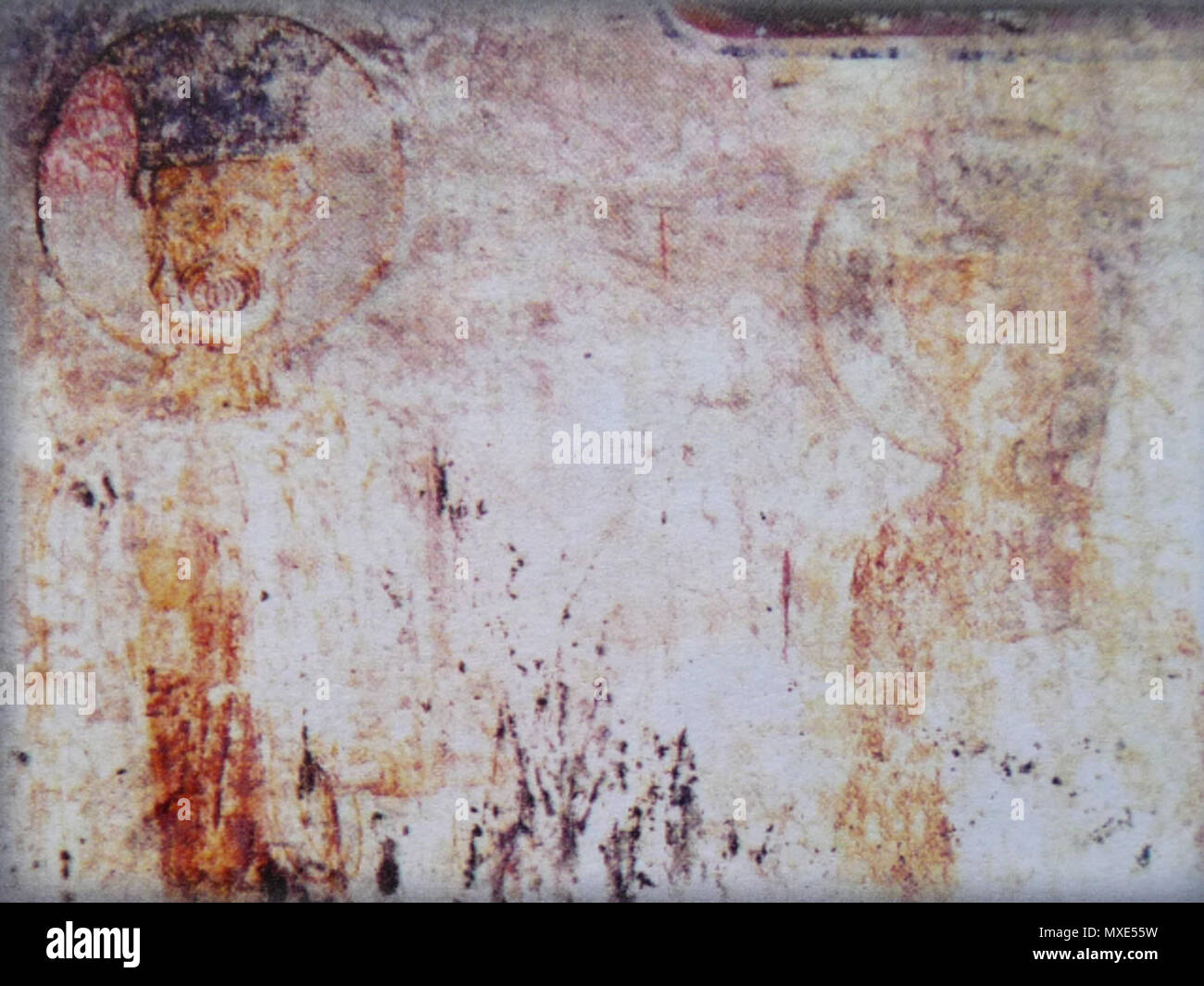 . Englisch: Könige von imereti - Konstantin I (1293-1327) & Michael I (1327-1329). Wandbild aus der Gelati Kirche. 16. Jahrhundert. Unbekannt 141 Konstantin I und Michael I, Könige von Imeretia (Gelati Fresko) Stockfoto