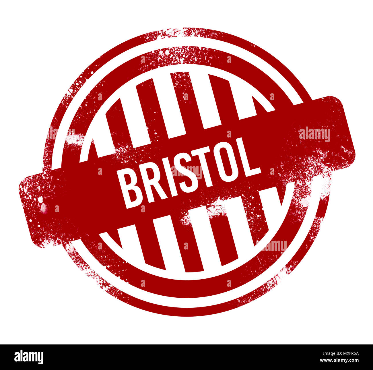 Bristol - Rot grunge-Taste, Stempel Stockfoto