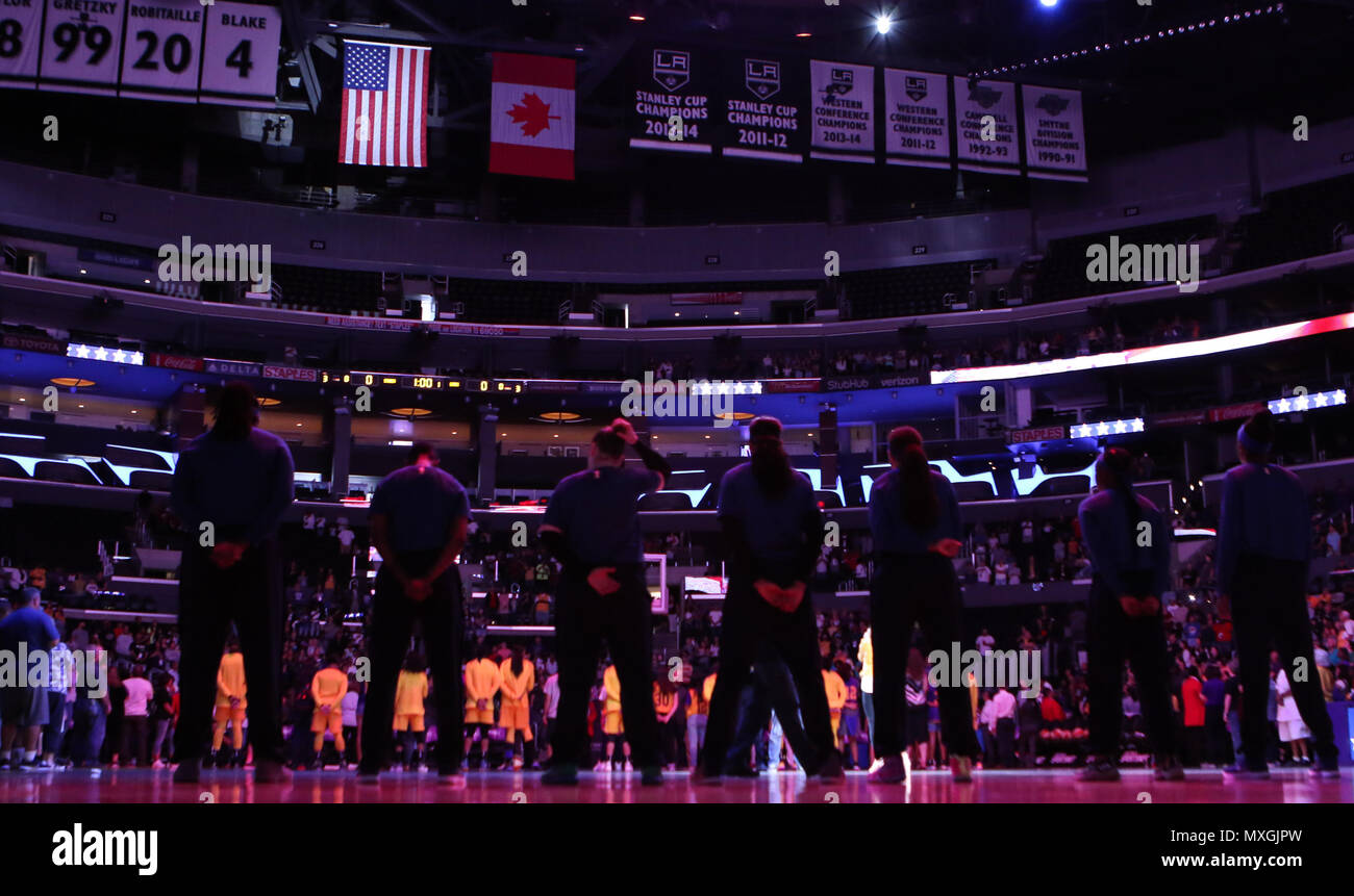 WNBA 2018: Minnesota Lynx vs Los Angeles spiel Funken an Staples Center in Los Angeles, Ca am 3. Juni 2018. (Foto durch Jevone Moore/Bild 360) Stockfoto