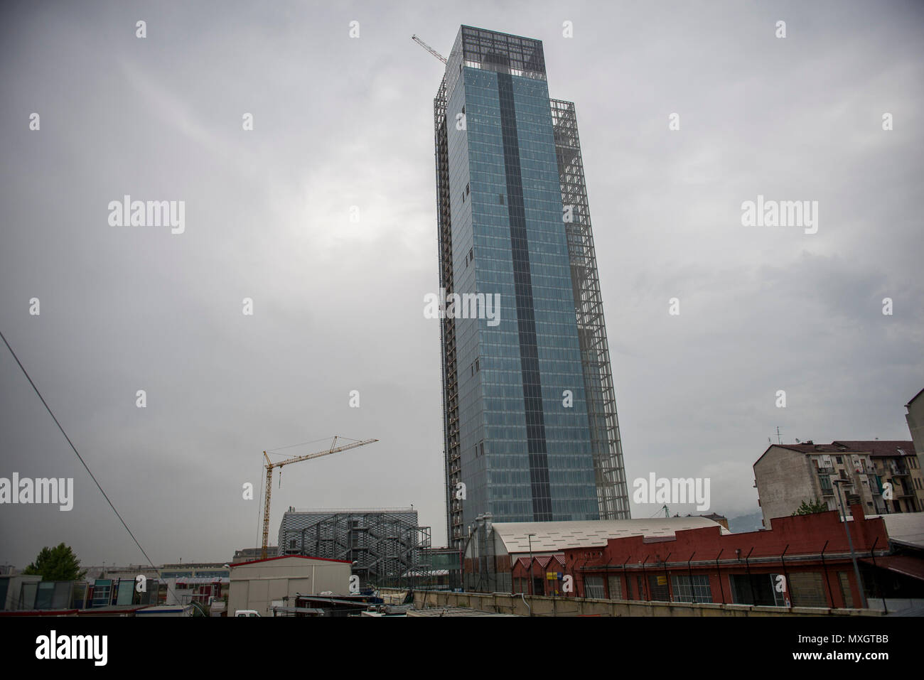 Juni 4, 2018 - Turin, Italy-June 4, 2018: Regione Skyscraper Presse Besuch der Baustelle Credit: Stefano Guidi/ZUMA Draht/Alamy leben Nachrichten Stockfoto