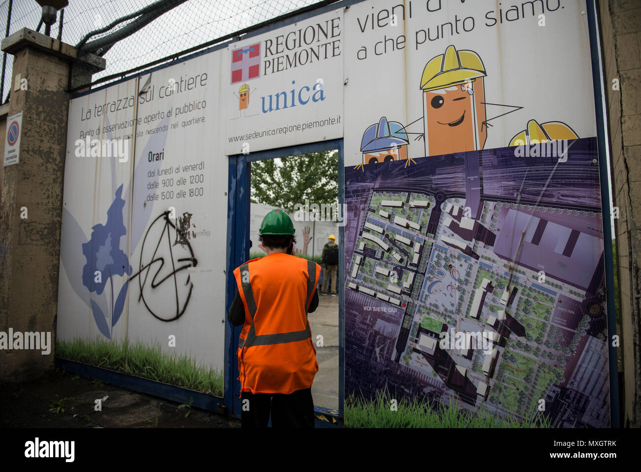 Juni 4, 2018 - Turin, Italy-June 4, 2018: Regione Skyscraper Presse Besuch der Baustelle Credit: Stefano Guidi/ZUMA Draht/Alamy leben Nachrichten Stockfoto