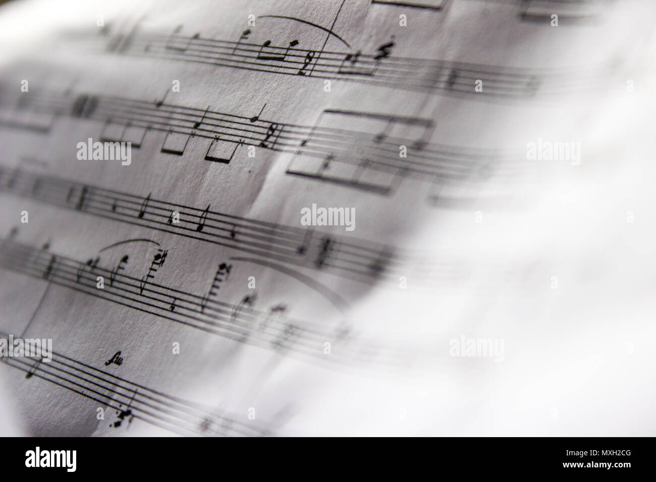 Kantige Musik Blatt Stockfoto