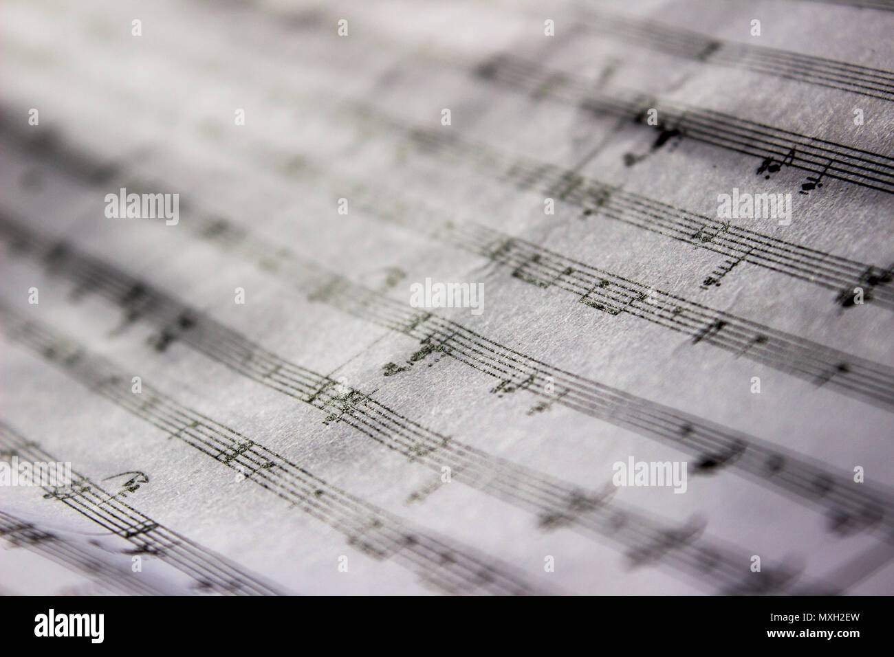 Kantige Musik Blatt Stockfoto