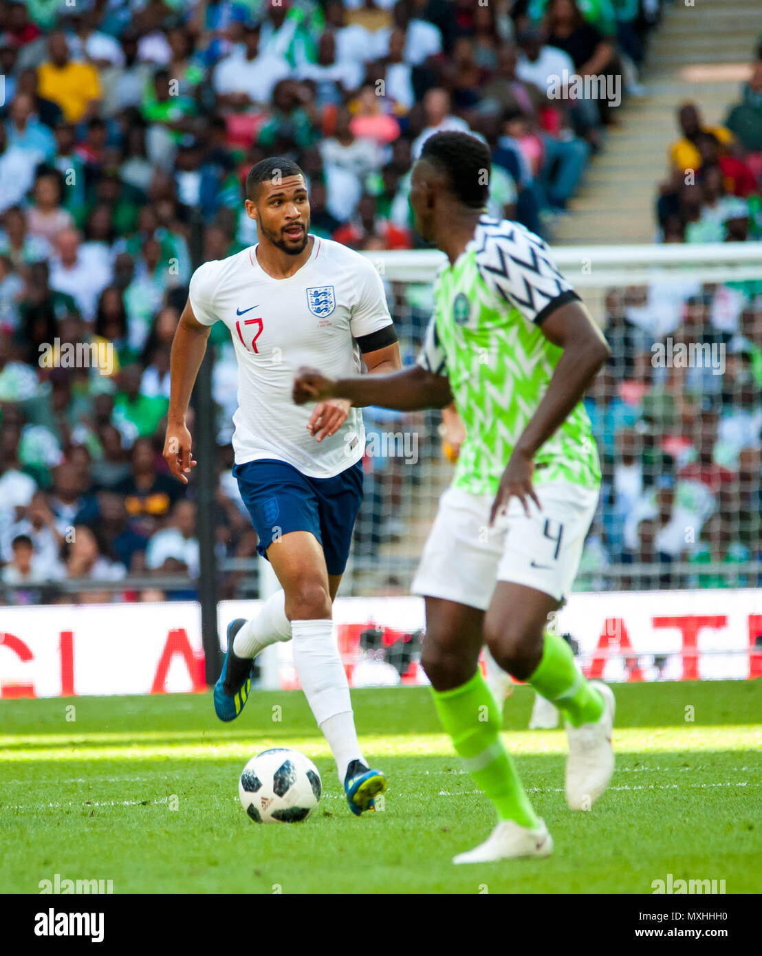 Wembley, Großbritannien. 2. Juni 2018. ENGLAND nahm auf Nigeria, wie sie für die Weltmeisterschaft in diesem Sommer vorbereiten. England gewann das Spiel 2 - 1. Stockfoto