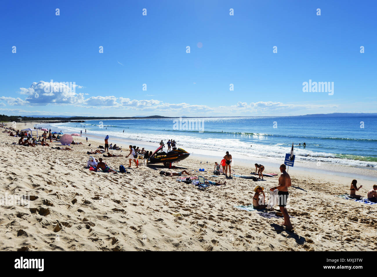 Die schönen weißen Sandstrand in Noosa Heads. Stockfoto