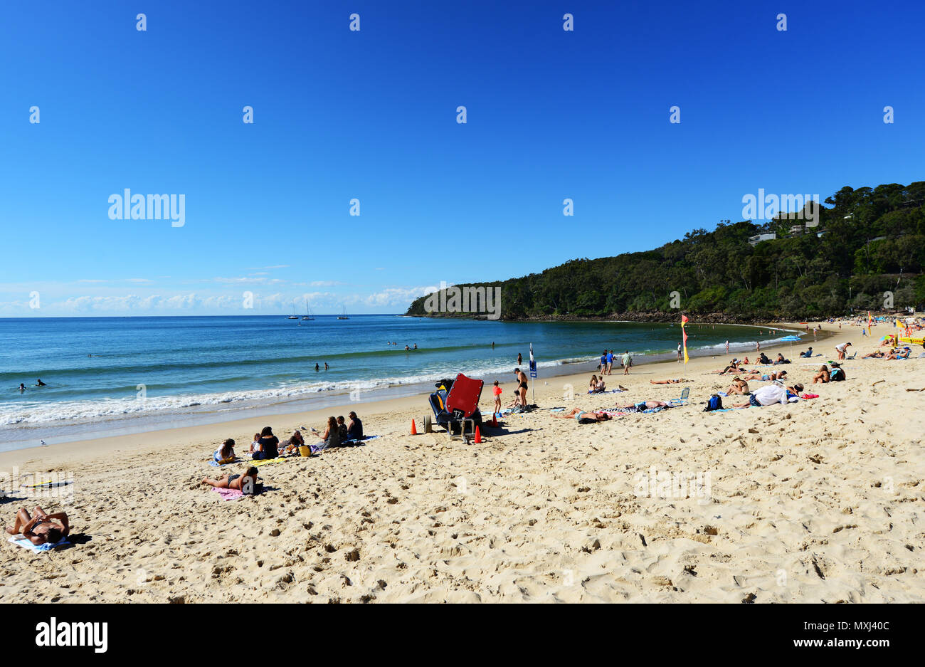 Die schönen weißen Sandstrand in Noosa Heads. Stockfoto
