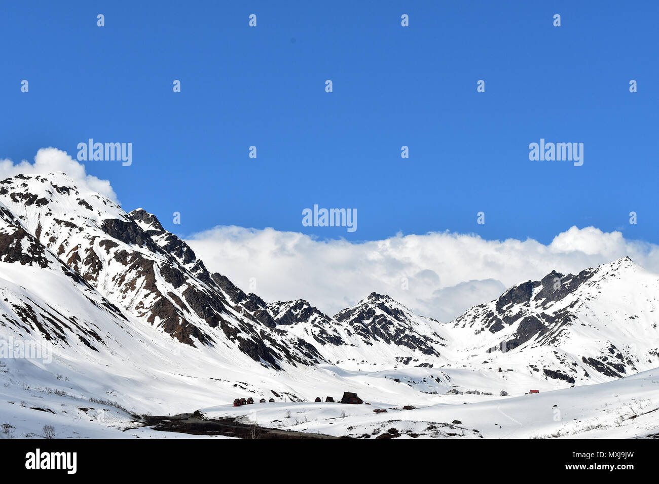 Sonniger Frühlingstag in Hatcher Pass, Alaska. Stockfoto