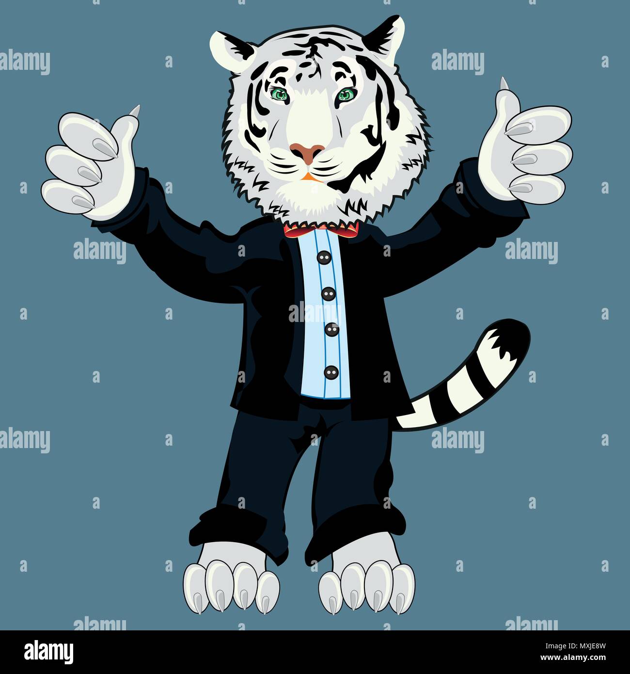 Tiger albino in der Klage Stock Vektor