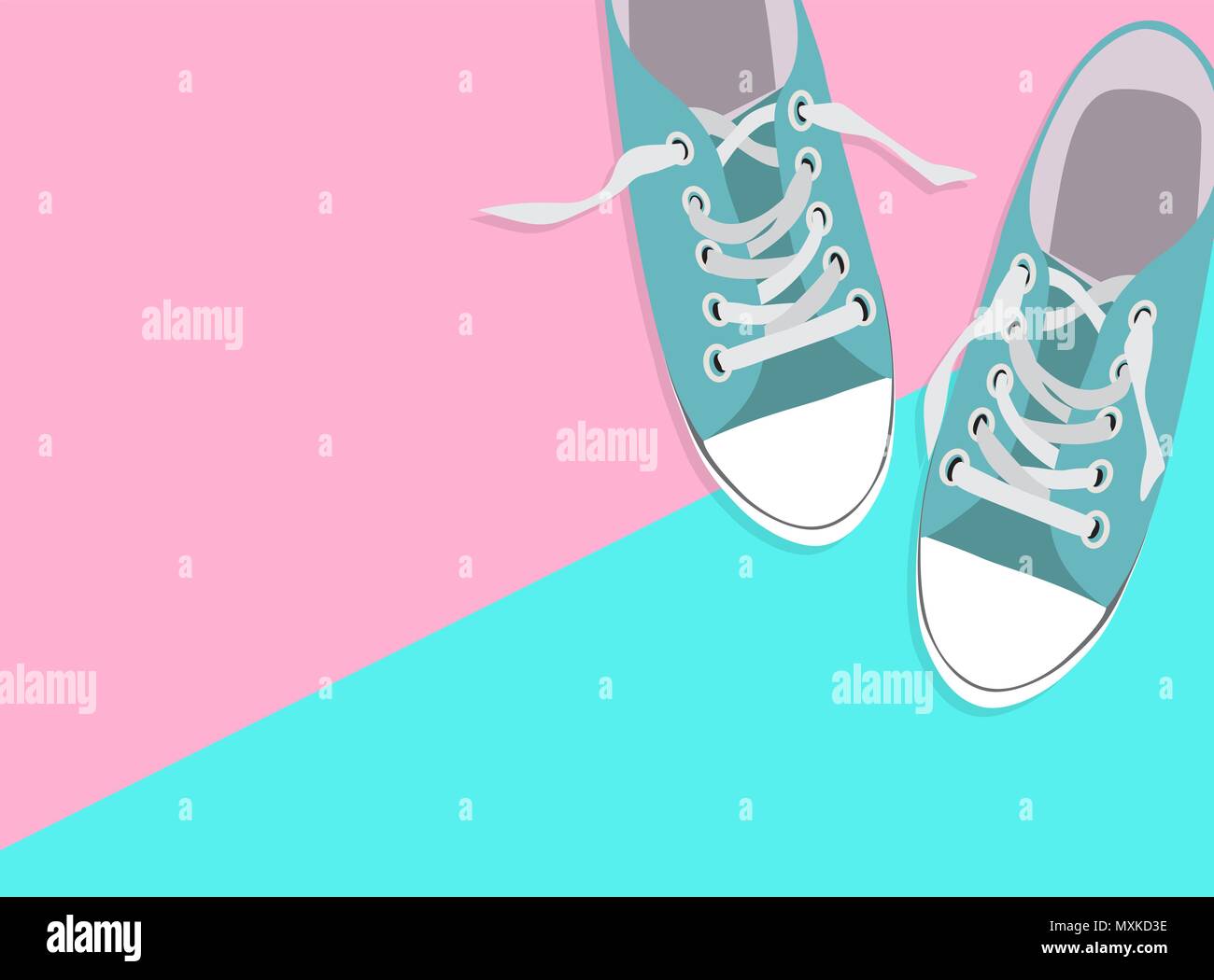 Paar Schuhe auf Farbe Hintergrund Vector Illustration Stock Vektor