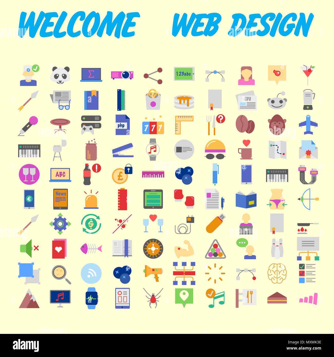 Trendy flache Linie icon Pack für Designer und Entwickler. Symbole für soziale Medien, soziale Netzwerk, Kommunikation, Digital Marketing, für Websites und Mo Stock Vektor