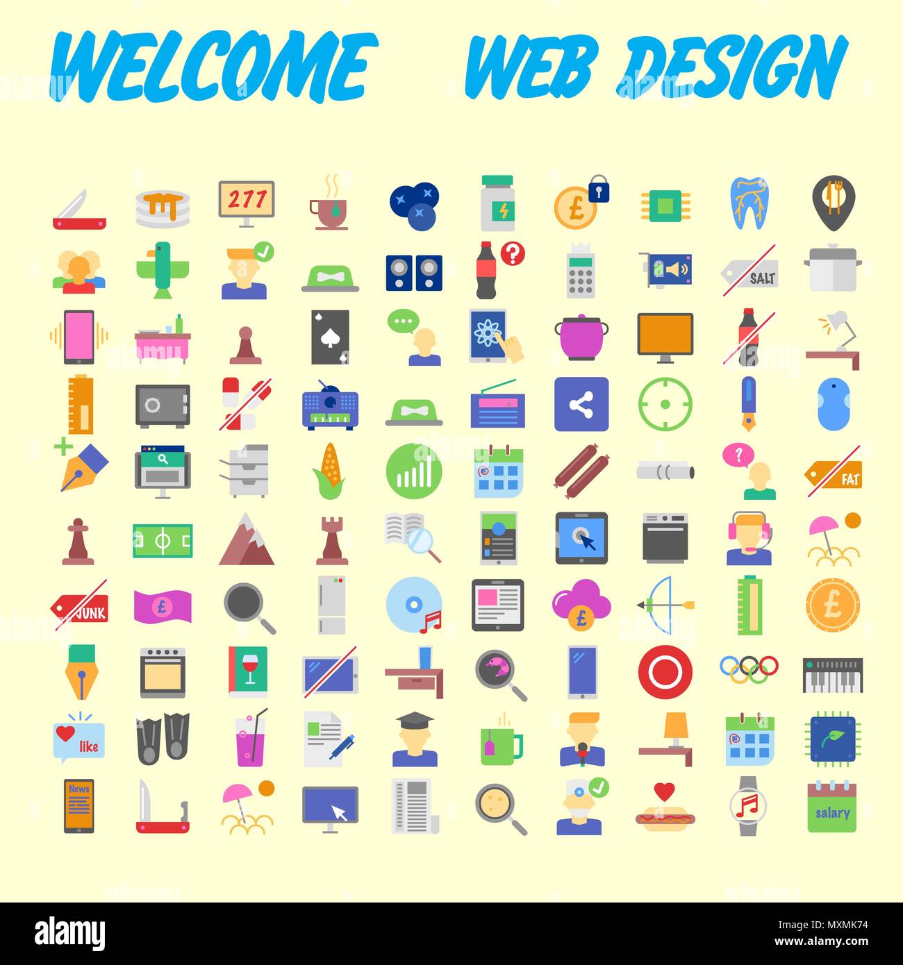 Trendy flache Linie icon Pack für Designer und Entwickler. Symbole für soziale Medien, soziale Netzwerk, Kommunikation, Digital Marketing, für Websites und Mo Stock Vektor