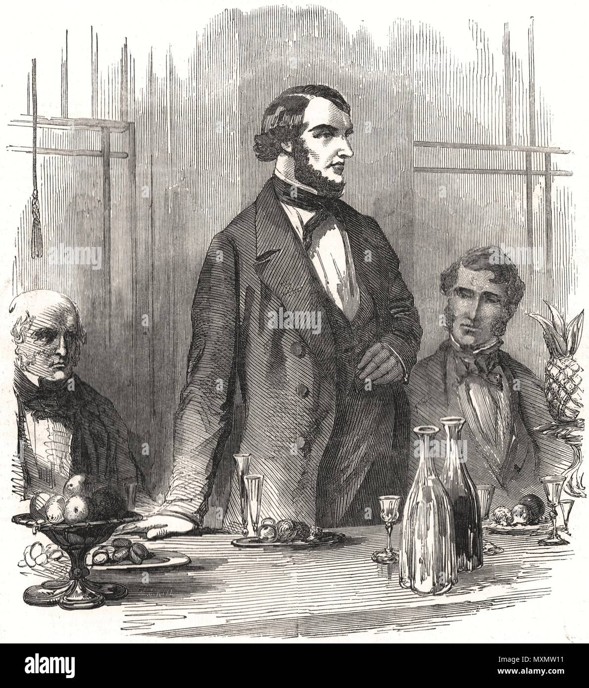 Die richtigen Hon. W. E. Gladstone, MP. Der Finanzminister. UK 1853. Die Illustrated London News Stockfoto