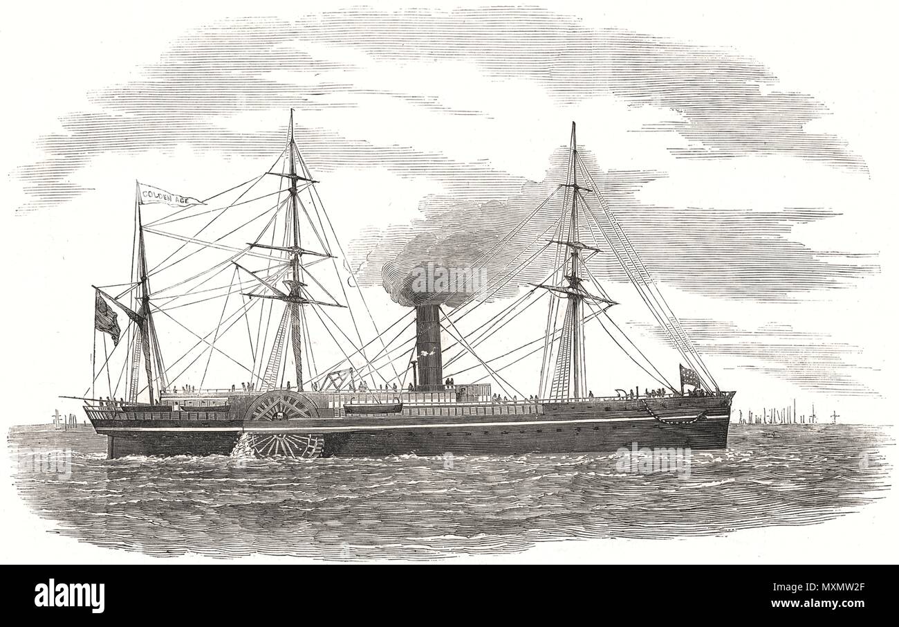 'American steam Das goldene Zeitalter'-Schiff. USA 1853. Die Illustrated London News Stockfoto