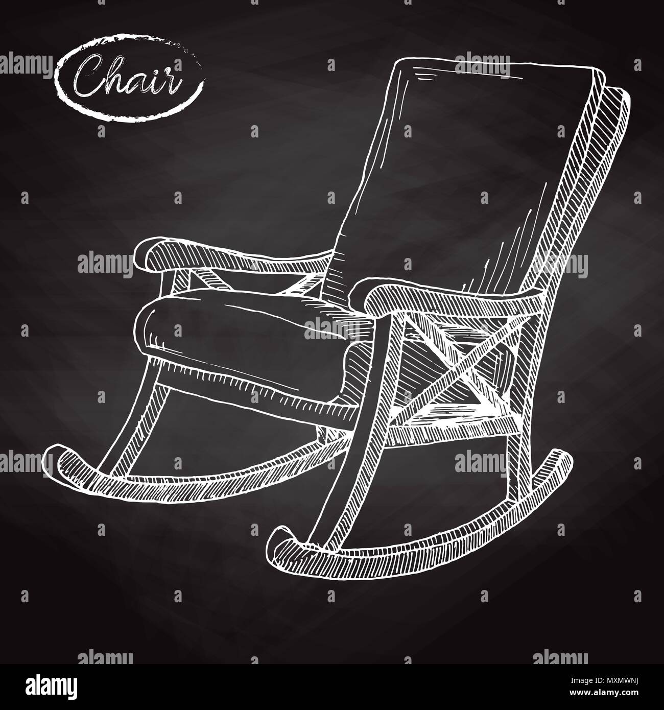Schaukelstuhl. Ein bequemer Stuhl Skizze. Vector Illustration. Stock Vektor
