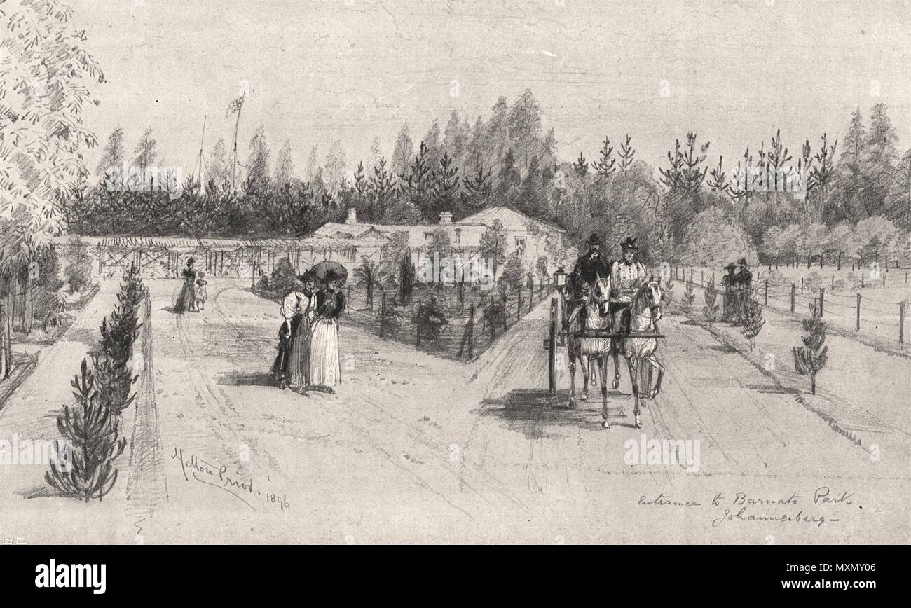 Eingang Barnato Park, Johannesburg. Südafrika 1896. Die Illustrated London News Stockfoto