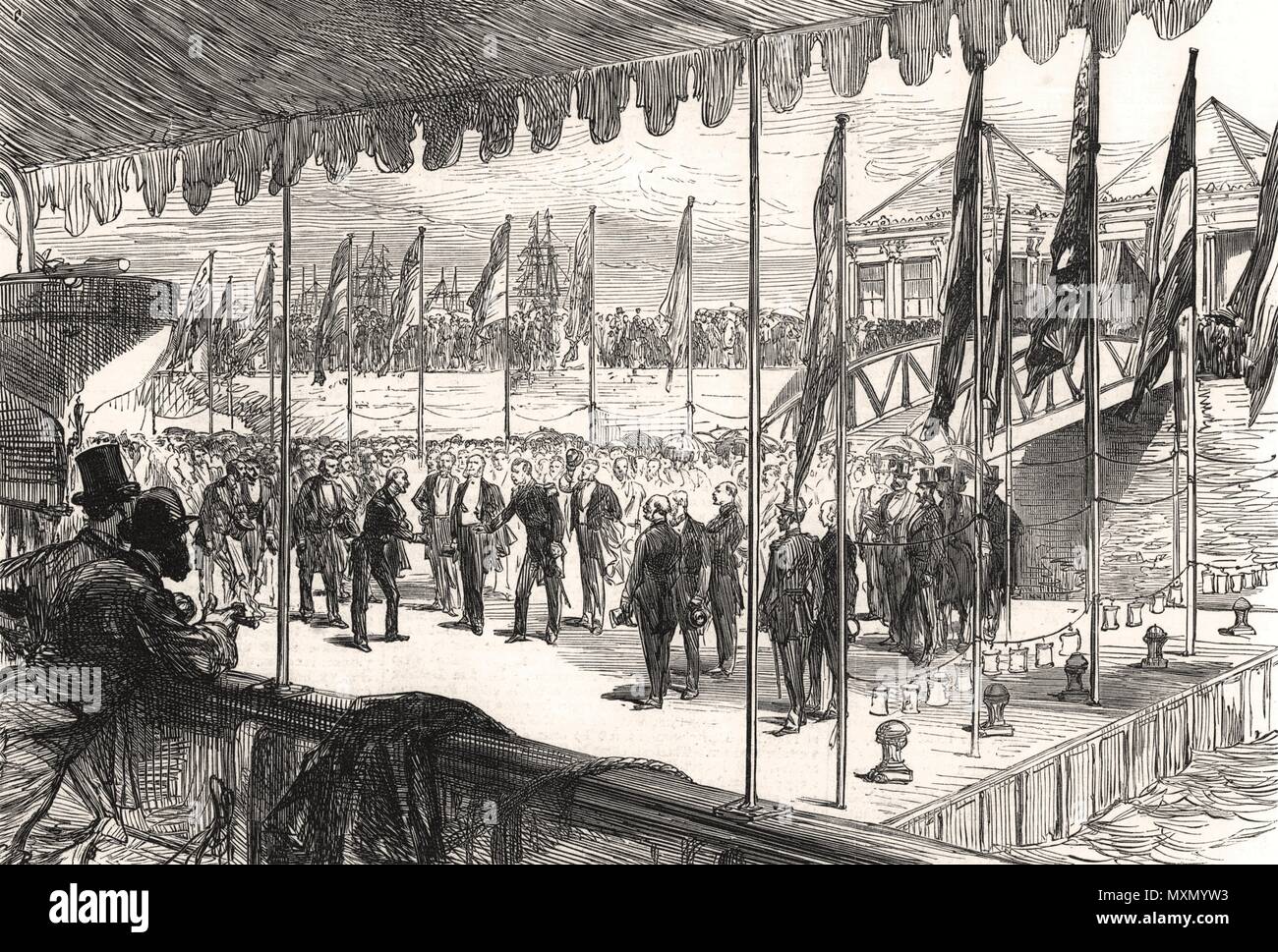 Prinz Heinrich der Niederlande Englisch empfangen Besucher in Vlissingen 1875. Die Illustrated London News Stockfoto